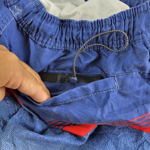 Quiksilver Stripe Boardshorts Hybrid Tie Waist Swim Lined High Rise Medium Mens - Picture 6 of 15